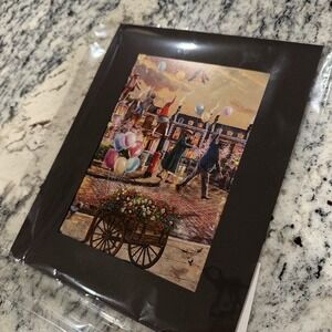 Thomas Kinkade Marry Poppins Returns Matted Print 7" x 9" Disney London Art NEW